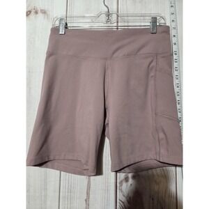 Calvin Klein Performance Shorts Womens Large Mauve Pink Stretch Athletic Pockets